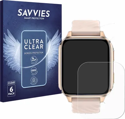 Produktbild von 6x Für Ibetter Smartwatch 1.85" Schutzfolie Savvies Displayschutz Display Schutz Folie Klar Transparent