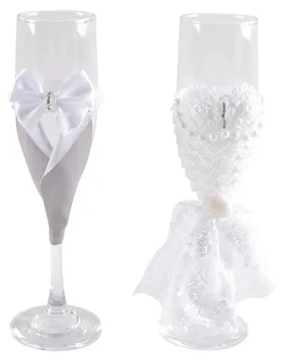 Obrázek produktu pro Elegantní šampaňské sklenice pro nevěstu a ženicha