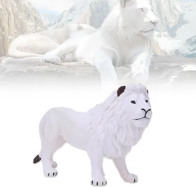 Immagine prodotto di Bambini Educazione precoce Statua Giocattolo Simulazione Modello animale Decorazione Leone bianco
