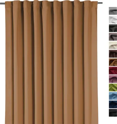 Produktbild von heimtexland ® XXL Verdunkelungsvorhang Thermovorhang Multifunktionsband Dekoschal 245x275 cm Raumteiler Deko Vorhang blickdicht verdunkelnd isolierend Typ139 Camel