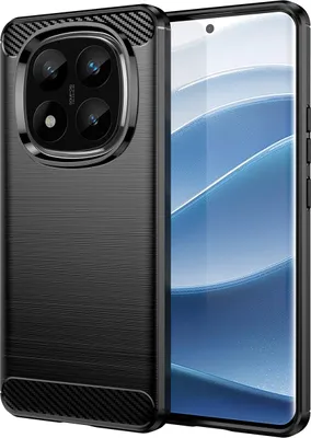 Produktbild von Hülle für Xiaomi Redmi Note 14 Pro+ 5G Carbon-Faser Weich TPU Silikon Stoßfest Handyhülle Schwarz