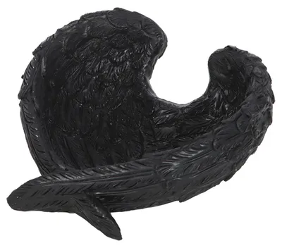 Produktbild von Schwarzer Gothic Schmuckteller mit Rabenfedern 11 cm Ø