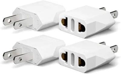 Image de Adaptateur de voyage 4 en 1, type EU vers type VS - Prise universelle pour l'Amérique, le Canada et le Mexique