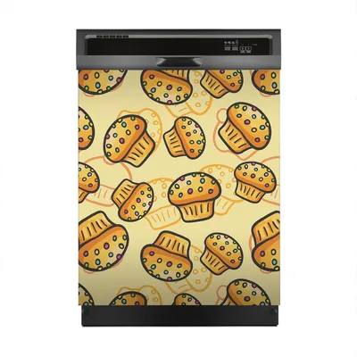 Produktbild von Aufkleber sticker 60x70 cm Dekorative folie Spülmaschine - Muffins mit Bonbons