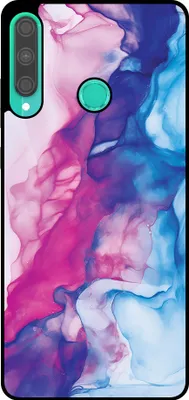 Produktbild von Smartphonica Telefon Fall geeignet für Huawei P40 Lite E mit rosa blau Marmor Print - TPU Backcover Fall Rose blau Marmor Design
