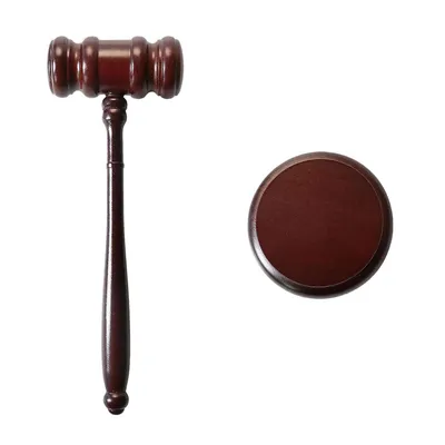 Produktbild von Auktionshammer, Holzhammer mit Sockel, 24.9cm lang, braun.