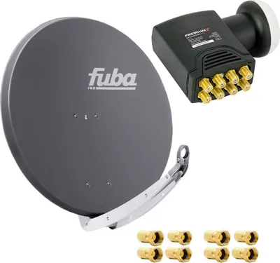Produktbild von Fuba DAA 850 A Satellitenantenne Aluminium in Anthrazit HDTV 4K DELUXE Octo LNB Sat