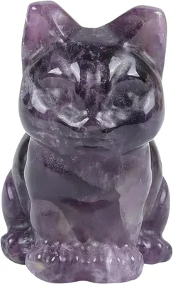 Zdjęcie produktu dla Miniaturowa figurka kota z ametystu, 38-41 mm, ręcznie wykonana, idealna do dekoracji