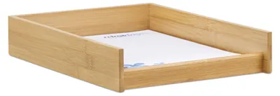 Obrázok produktu pre 10 ks drevených zásobníkov na dokumenty, priečinok na papier formátu A4, kancelária, písací stôl, plochý, bambusový zásobník na listy, ŠxH: 25x33 cm, prírodná farba