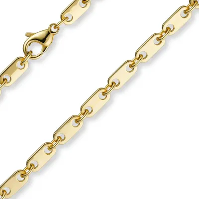 Produktbild von 5mm Armband Armkette Plattenkette aus 585 Gold Gelbgold 21cm Herren