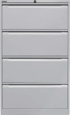 Produktbild von Hängeregistraturschrank, doppelbahnig, grau, 4 Schubladen