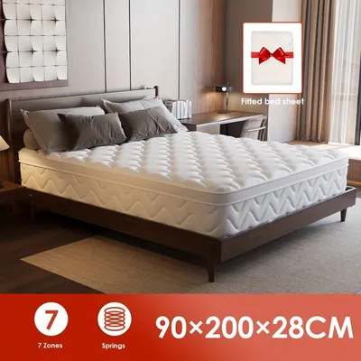 Productafbeelding van Matras 90x200 cm - Pocketveringmatras - Tweepersoonsmatras - Eenpersoonsmatras - Logeerbedmatras