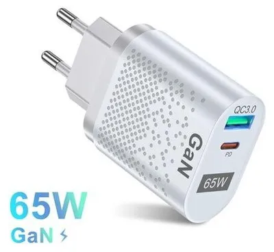 Productafbeelding van DrPhone WL12 GaN 65W Thuislader – Qualcom 3.0/4.0 & USB C PD 3.0 33W Oplader –