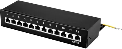 Produktbild von Renkforce 12 Port Netzwerk-Patchbox CAT 6 1 HE Bestückt