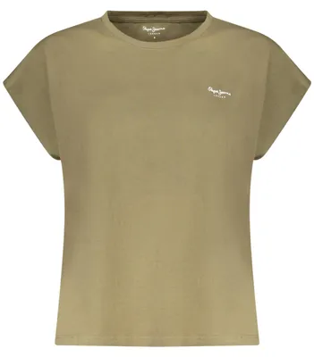 Image de T-shirt vert pour femme en Coton – manches courtes avec imprimé