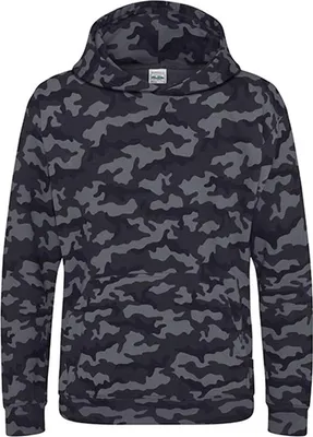 Produktbild von Just Hoods Mädchen Hoodie Kinder Pullover Sweatshirt Kapuzenpullover, Größe:L, Farbe:Black Camo