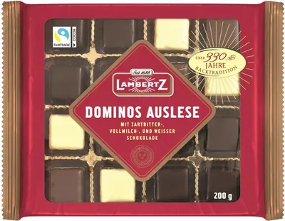 A package of Lambertz Dominos Auslese chocolates.