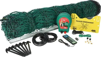 Produktbild von Kerbl Geflügelnetz-Set 50 m, grün, inkl. 230V Gerät + Zubehör, 441155