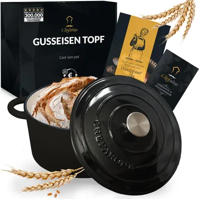 Produktbild von Gusseisenpfanne 24 cm - Emaille - Induktionsgeeignet - 3,5 l Inhalt
