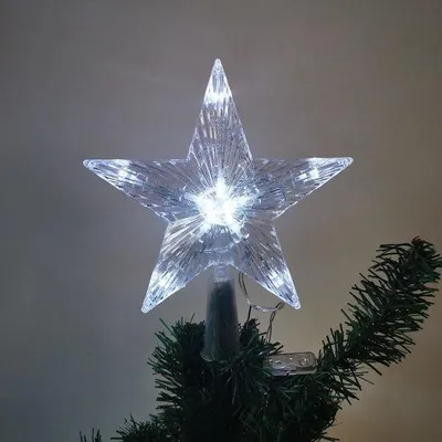 Obrázek produktu pro Vánoční ozdoba – Bílé světlo – 23 x 23 cm – Svítící hvězda s 10 LED diodami – Pro vánoční dekorace
