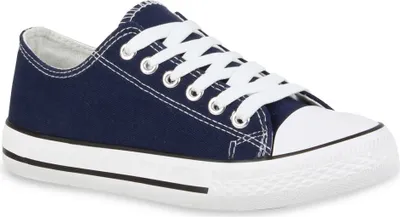 Produktbild von Mytrendshoe Damen Sneakers Sportschuhe Stoffschuhe 71191 Textil Schuhe, Farbe: Dunkelblau, Größe: 37