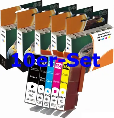 Produktbild von D&C Tintenpatronen ersetzt HP 364x-10er Set (B/C/M/Y)