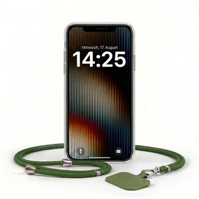 Produktbild von Handyhülle für Apple iPhone 12 mini mit Handykette Band in Grün Kordel Hülle Case Schutzhülle Transparent