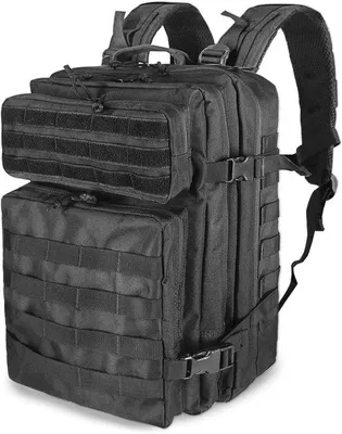 Produktbild von Militärrucksack - Schwarz - 45 Liter - Wasserdichter Taktischer Rucksack - Für Herren