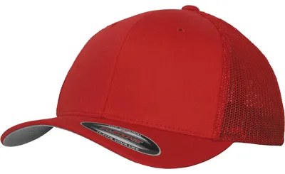 Image de FLEXFIT 6511 | Mesh Trucker Cap / Casquette / Bonnet / Chapeau - Couleur : Red - Taille : S/M