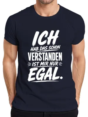 Zdjęcie produktu dla "Rozumiem, ale mnie to nie obchodzi" - ironiczne męskie T-shirty, kolor granatowy, rozmiar M