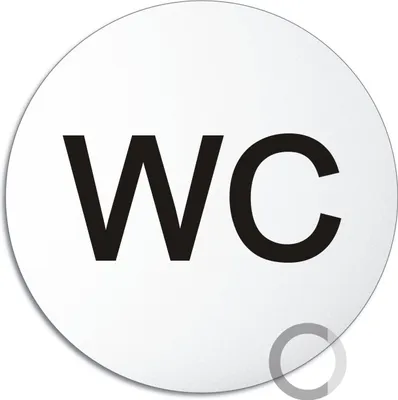 Produktbild von Schild - WC Toilettenschild aus Aluminium | Ø 100 mm  selbstklebend