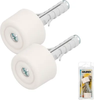 Produktbild von Türstopper mit weißem Nylonstopfen, Blister, 2 Stück