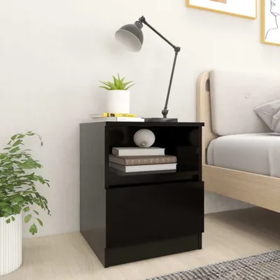 Image de vidaXL Tables de chevet 2 pcs. noir 40x40x50 cm bois composite