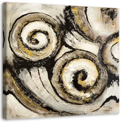 Produktbild von Leinwandbild spirale 30x30 cm Feeby beige wandbild bereit zum aufhängen