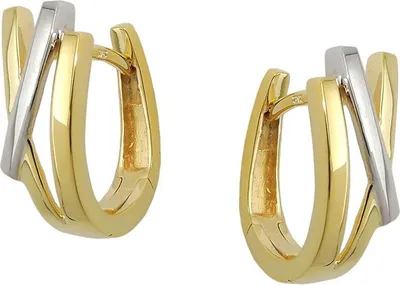 Zdjęcie produktu dla hoop earrings bicolor 9k gold