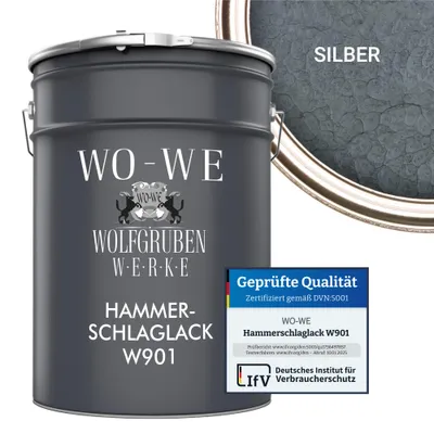 Produktbild von Hammerschlaglack Hammerschlag Effektlack Metallschutzlack W901 Silber - 2,5L