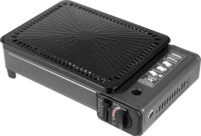 Produktbild von Gasgrill, tragbarer Butangrill, einstellbare Temperatureinstellungen, leichtes Design, schwarz