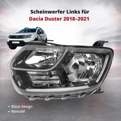 Produktbild von Scheinwerfer Frontscheinwerfer Links für Dacia Duster 2018–2021 | Schwarz | manuell | OEM 260609367R