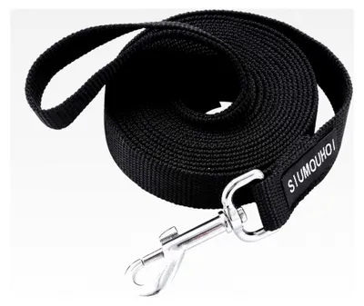 Produktbild von Robuste Trainingsleine aus Nylon, 2,5 cm breit, 1,8 m lang, für kleine und mittelgroße Hunde (Schwarz)