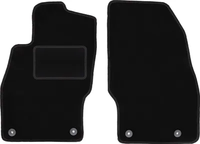 Image de Tapis de sol avant velours sur-mesure pour Opel Corsa D (2006-2015, berline à hayon) noir, jeu 2 pièces, fixations - STANDRAD