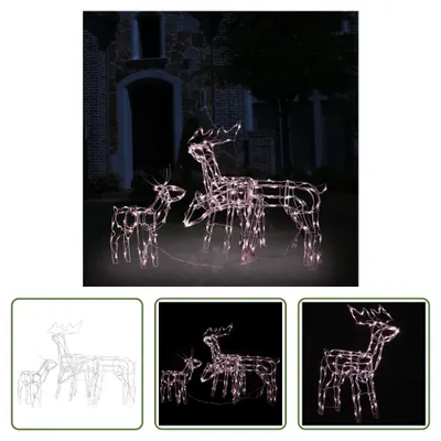 Produktbild von The Living Store 3-tlg. LED-Rentiere Set Weihnachtsdekoration 229 LEDs