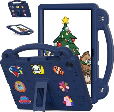 Produktbild von Schutzhülle für Samsung Galaxy Tab A9 Plus/ A9+ 11" Niedliche Hülle für Kinder, Stoßfest mit Griff und Ständer Dunkelblau