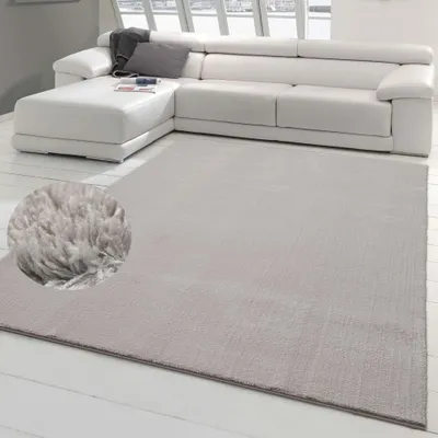 Produktbild von Flauschiger Teppich für die Sofaecke, waschbar, sandfarben Größe - 200 cm Rund