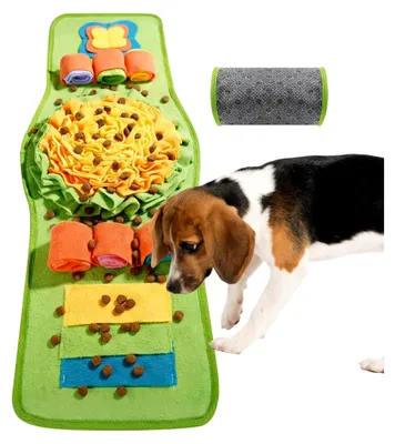 Produktbild von Schnüffelteppich für Hunde - 80 x 30 cm rutschfeste Schnüffelmatte als Intelligenzspielzeug für Hunde und Welpen, waschbar und faltbar
