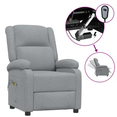 Image de Fauteuil électrique de massage Gris clair Tissu