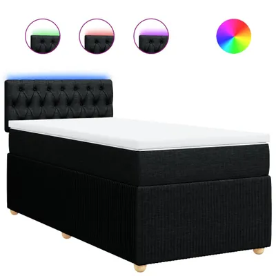 Produktbild von Boxspringbett mit Matratze Schwarz 90x200 cm Stoff