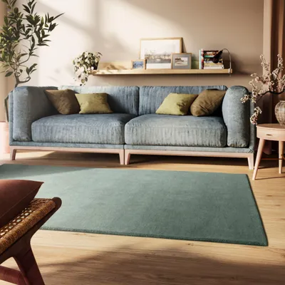 Produktbild von Steffensmeier Gabbeh Teppich Sowana | Schurwolle, Grün, Größe: 240x340 cm Kurzflor Teppich für Wohnzimmer