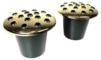 Produktbild von Omgoods – Set aus 2 goldenen und schwarzen Grabvasen für Friedhöfe