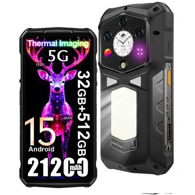 Produktbild von Ulefone Armor 29 Pro Thermal 5G Outdoor Handy mit Wärmebildkamera - 32GB+512GB - 6.67” AMOLED 120Hz 21200mAh AI Smartphone Android 15, 1000LM Lampe