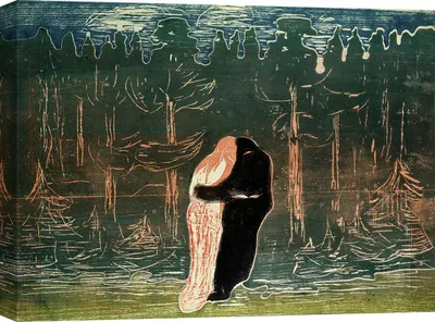 Obrázek produktu pro Obraz na plátně - Edvard Munch, Milenci - 70x50 cm